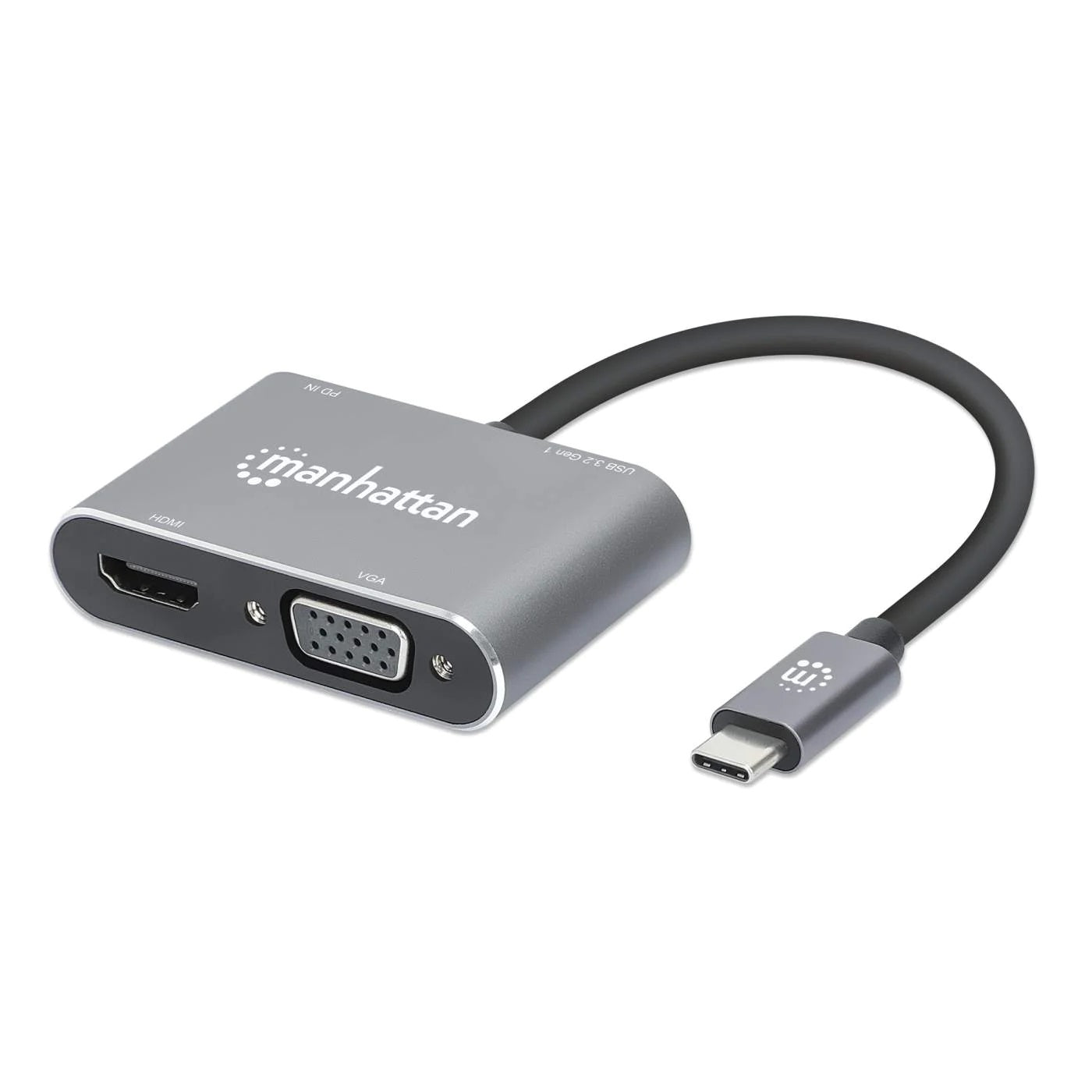 130691 Docking Station de USB-C a HDMI y VGA - 4 en 1, con suministro de energía, Crea una configuración de doble pantalla. 130691 Docking Station de USB-C a HDMI y VGA - 4 en 1, con suministro de energía, Crea una configuración de doble pantalla.